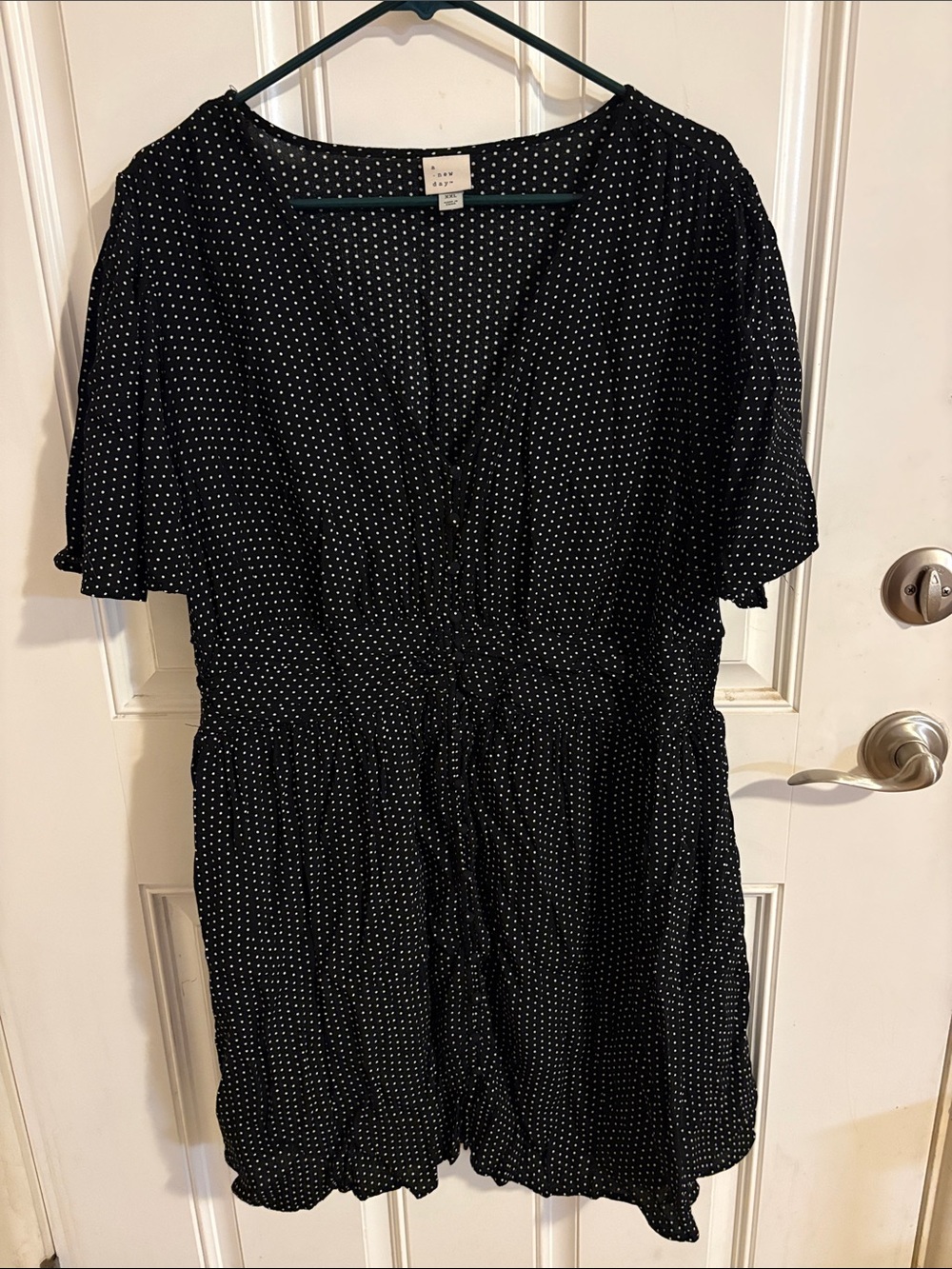 💕a new day Black Mini Dress with White Polka Dots💕